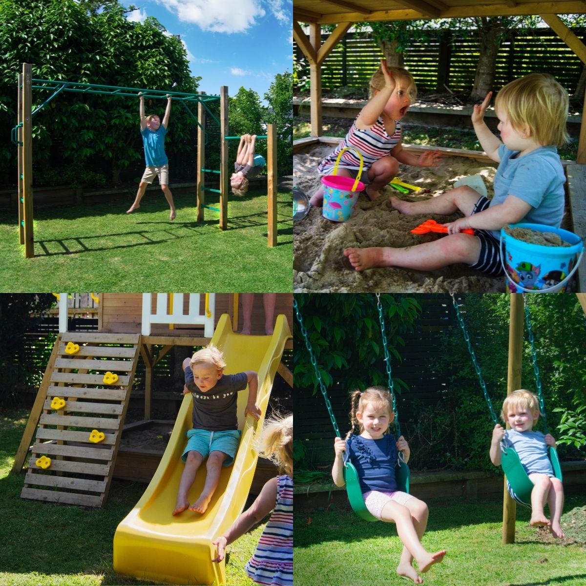Kids Playing On Outdoor Play Equipment