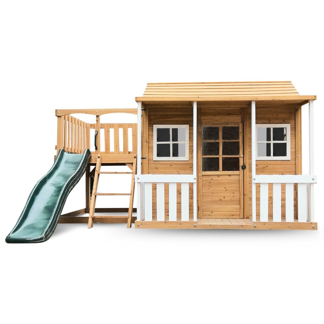 Bee's Bungalow Playhouse With Side Platform And 1.8m Slide