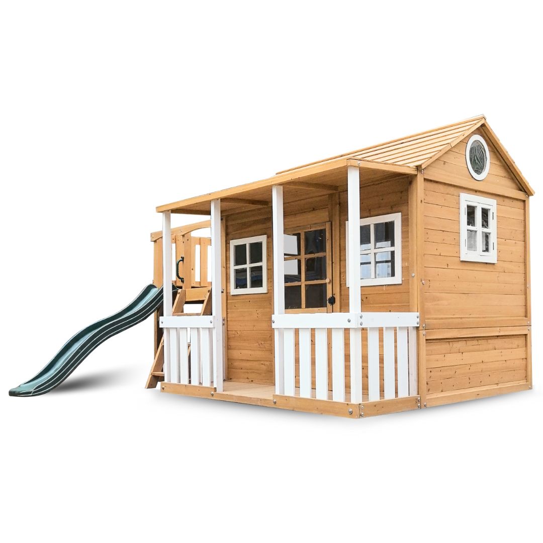 Bee's Bungalow Playhouse With Side Platform From Front Right
