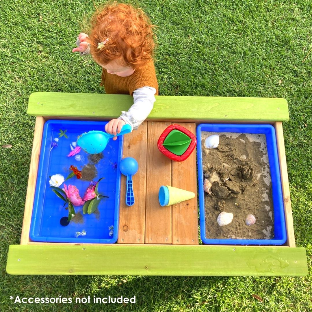 Busy Bubs Sand and Water Table open top girls playing with water