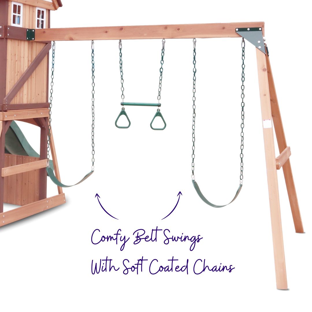 Country Corner Play Centre With Belt Swings And Coated Swing Chains