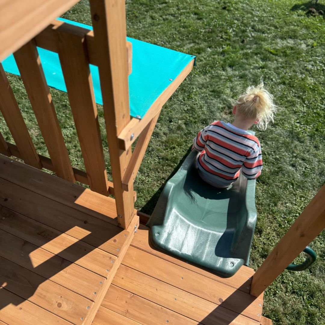 Crow's Nest Play Centre With Child Using 2.2m Slide