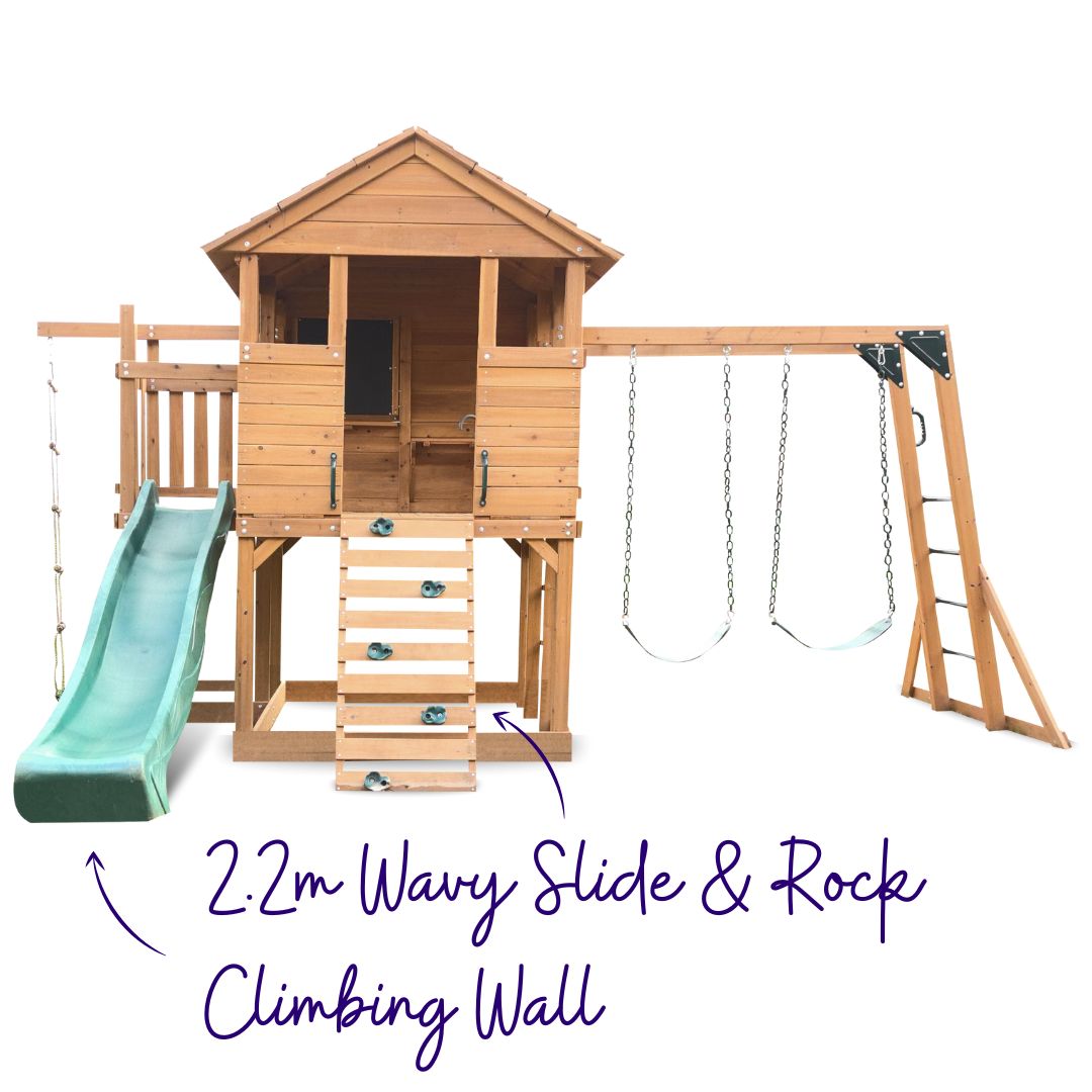 Forester Play Centre With 2.2m Slide And Rock Climbing Wall