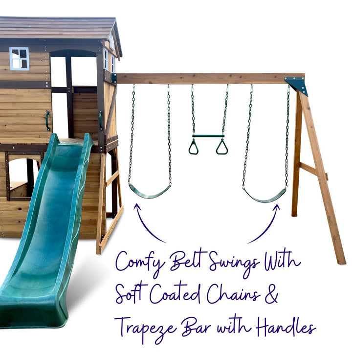 Hideaway Play Centre With 3-Station Swing Set