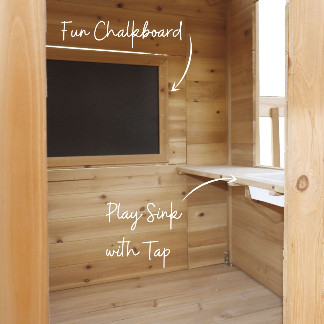 Lookout Landing Playhouse With Chalkboard And Play Sink And Tap