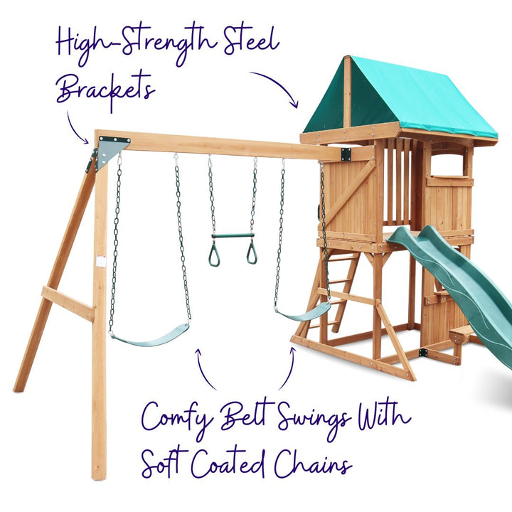 Sparrow's Nest Play Centre With 3-Station Swing Set