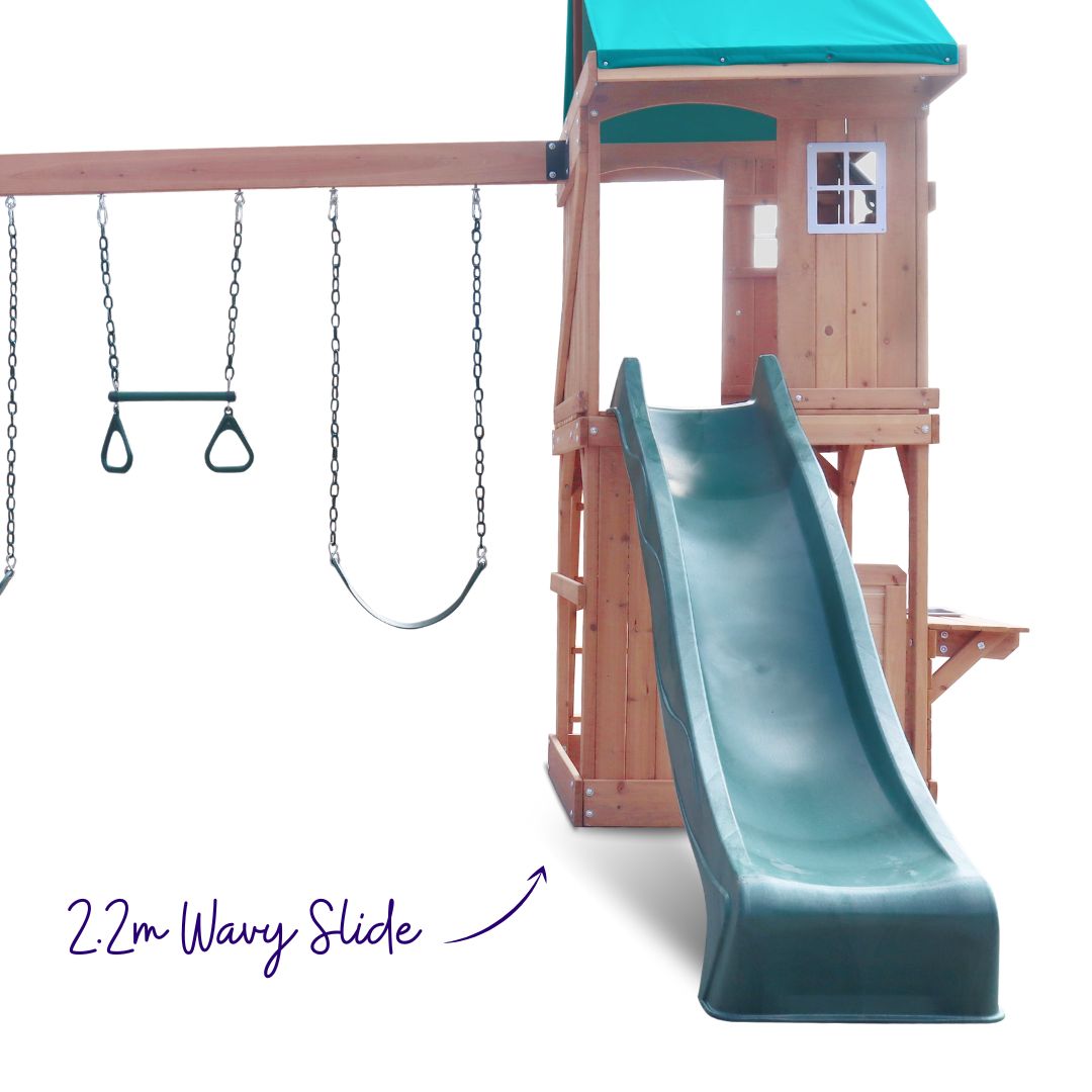 Trickster's Treehouse Play Centre With 2.2m Wavy Slide