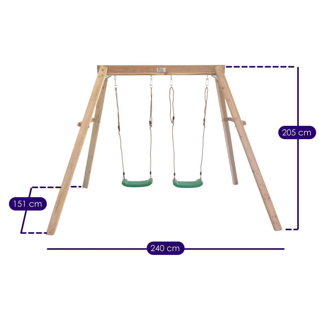 Cloud Catcher 2 Station Timber Swing Set Measurements