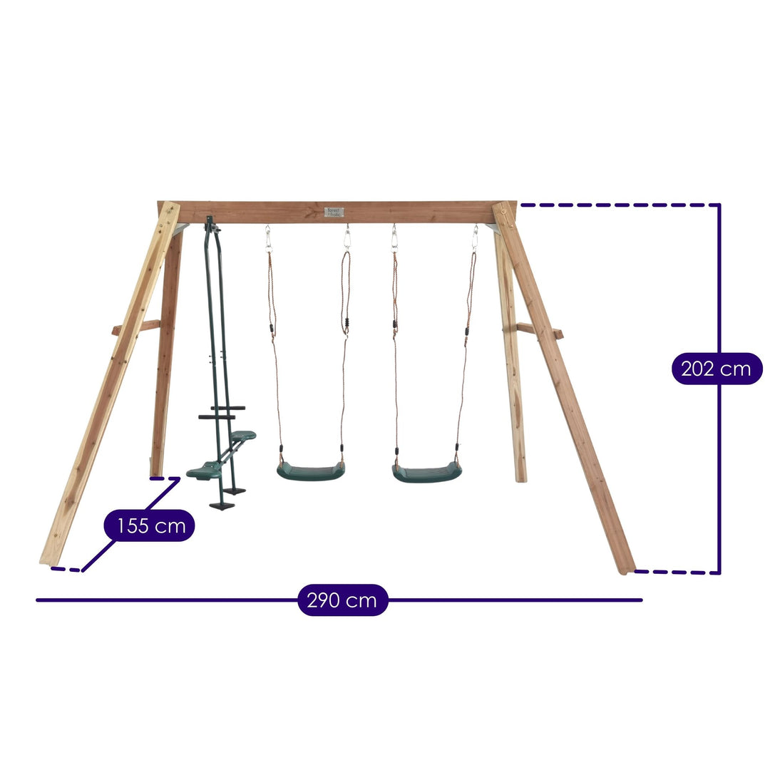 Scout 3-Station Timber Swing Set Dimensions