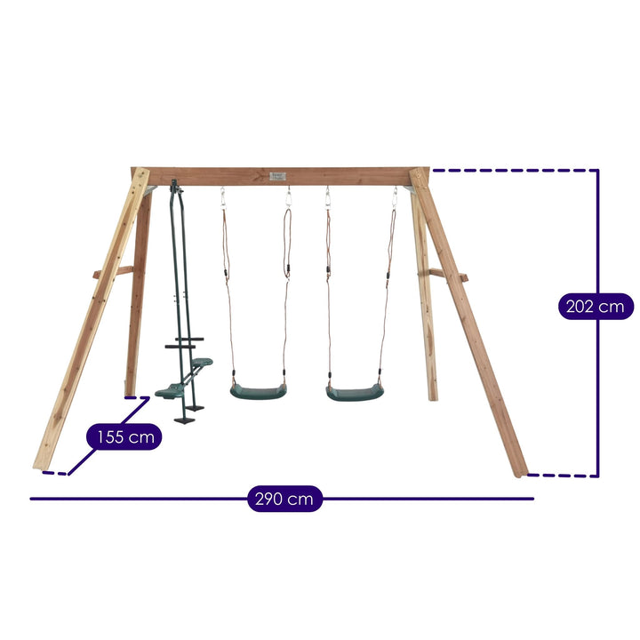 Scout 3-Station Timber Swing Set Dimensions