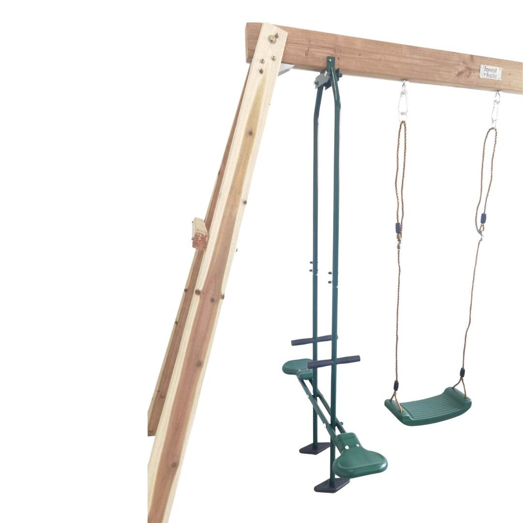 Scout 3-Station Timber Swing Set Glider