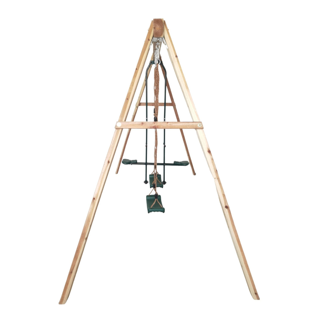 Scout 3-Station Timber Swing Set Side