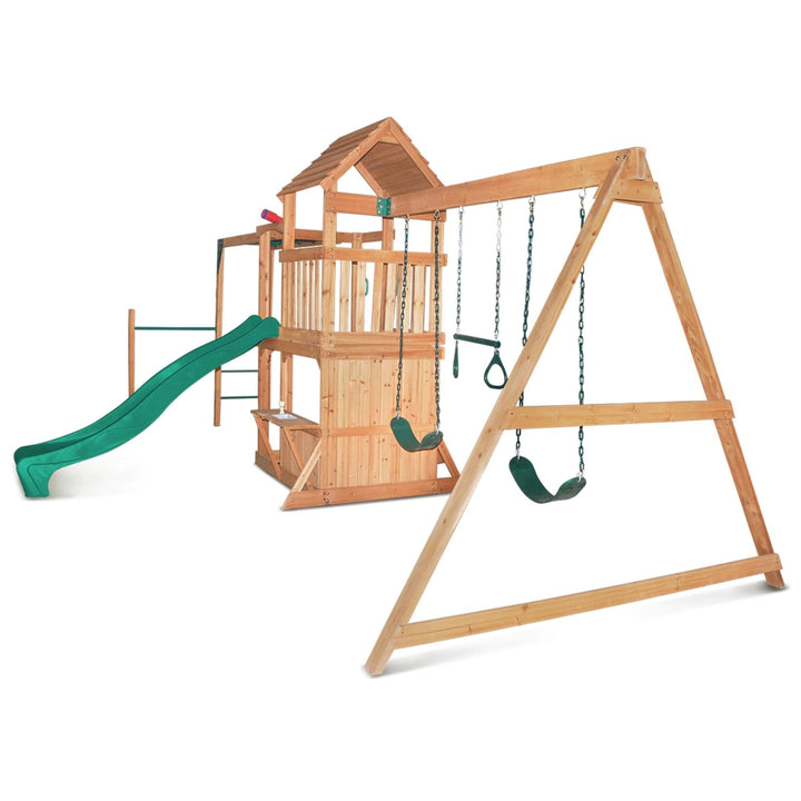 Woodland Play Centre With 2.2m Slide And Monkey Bars Diagonal