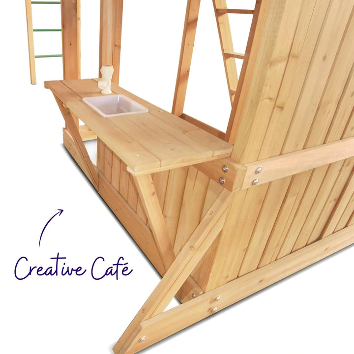 Woodland Play Centre With 2.2m Slide And Monkey Bars Snack Window