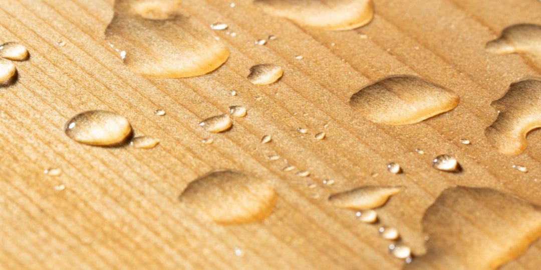 Water beading on waterproofing wood sealant
