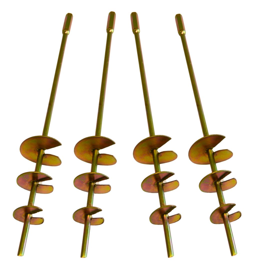Auger Ground Anchor Kit 4-Piece Set Stakes