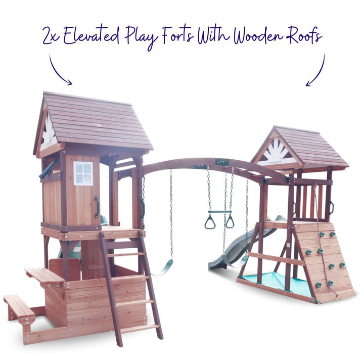 Best Buds Play Centre With Two Elevated Play Forts