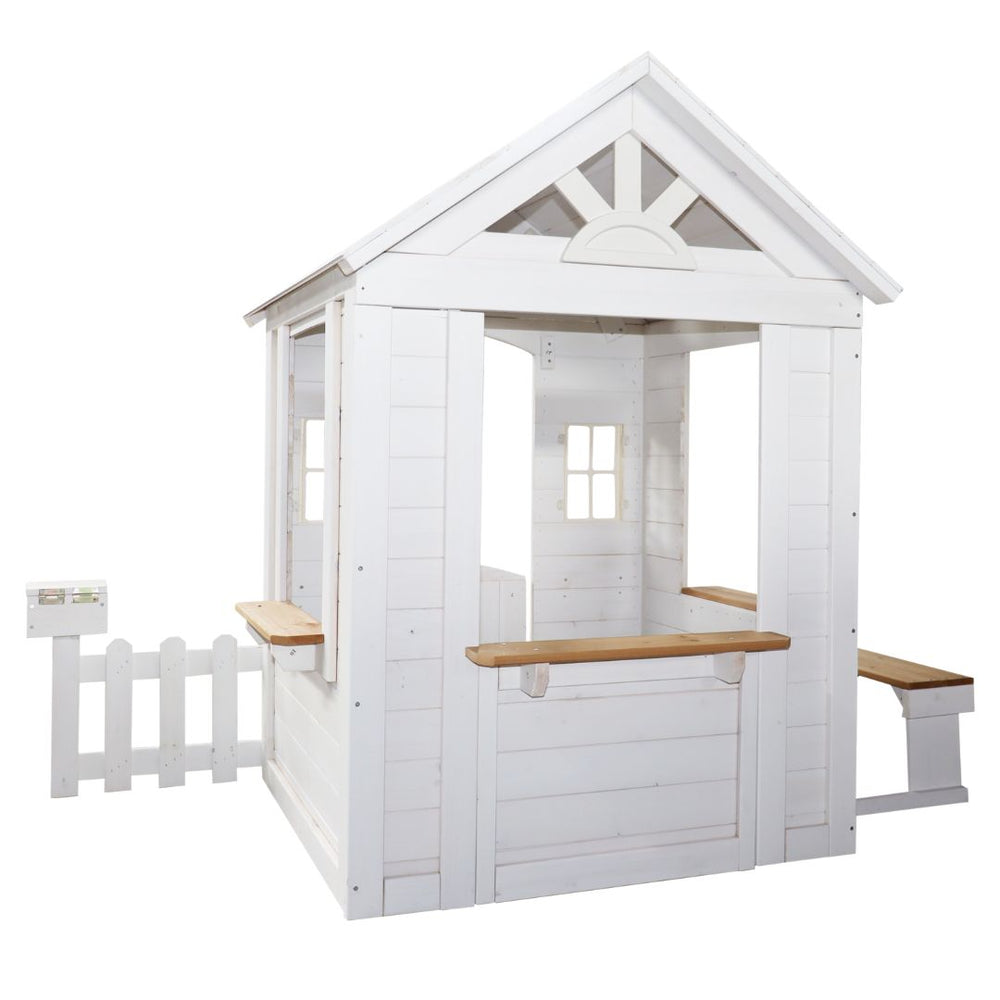 Clare's Cubby Playhouse White From Back Corner