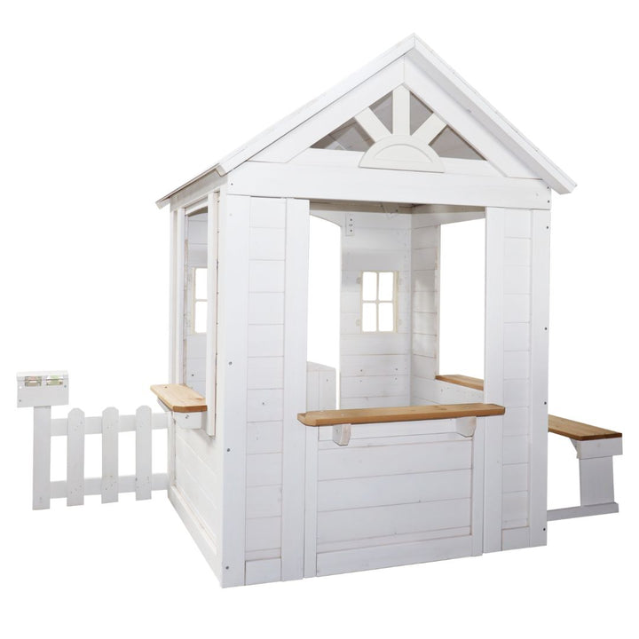 Clare's Cubby Playhouse White From Back Corner