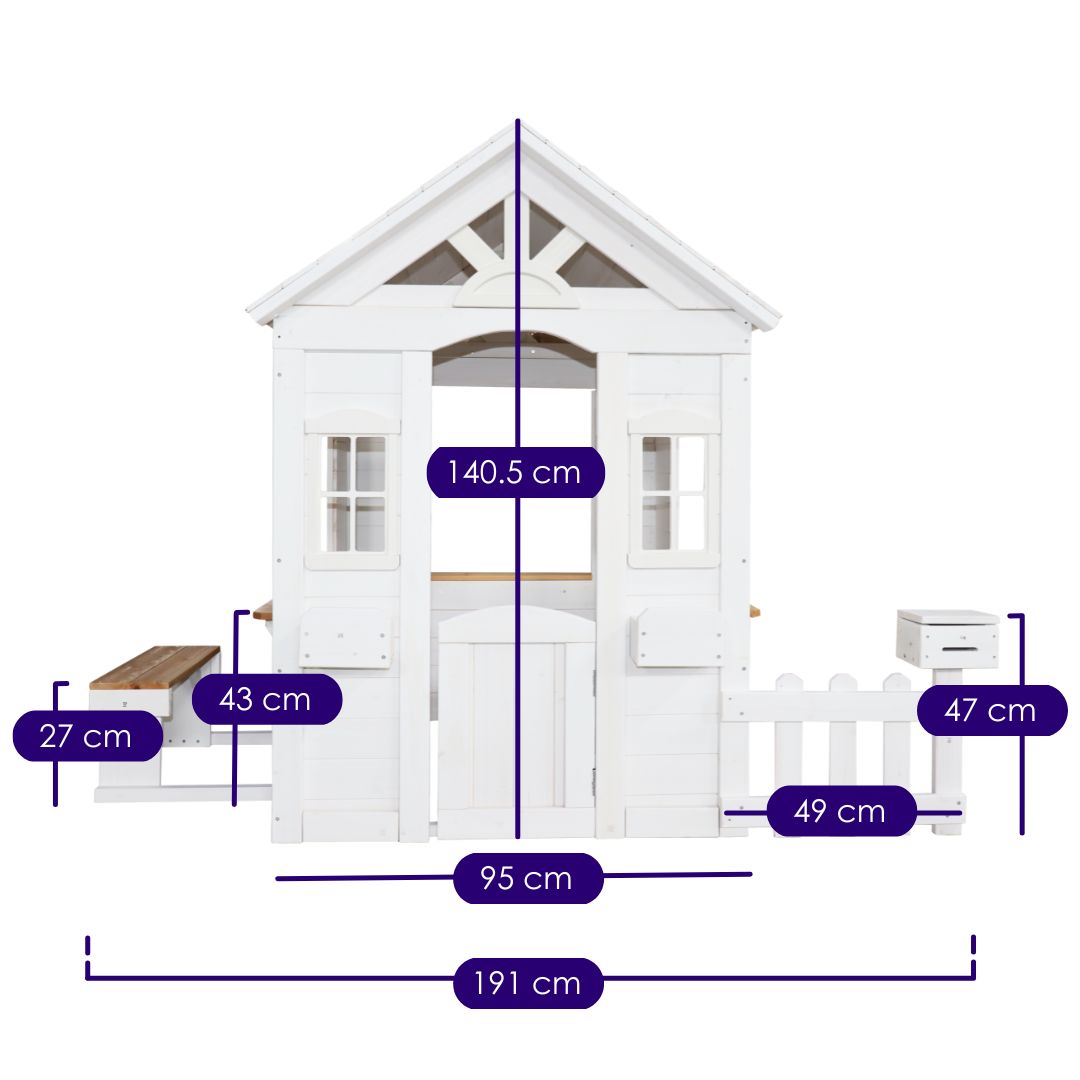 Clare's Cubby Playhouse White Measurements