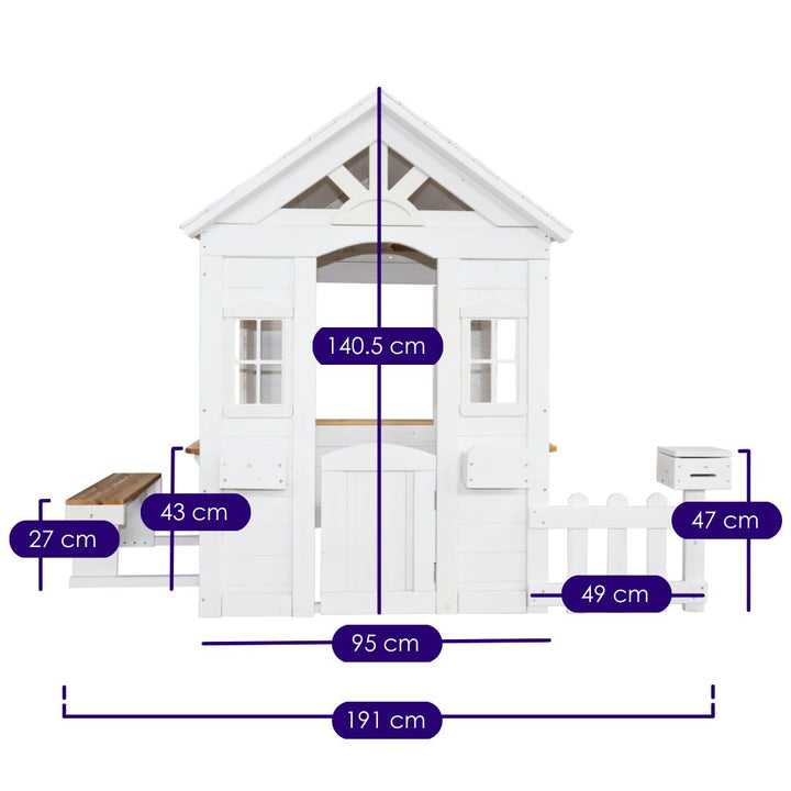 Clare's Cubby Playhouse White Measurements