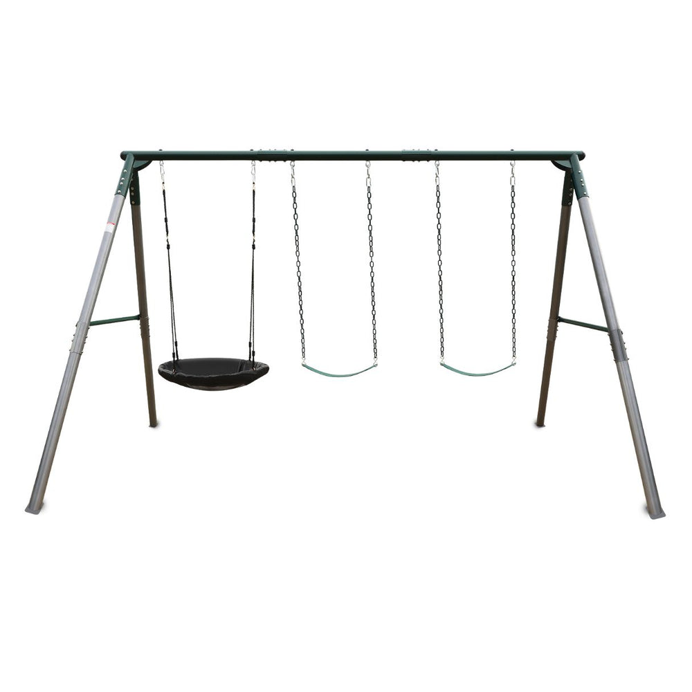 Commander Heavy-Duty Steel Swing Set From Front