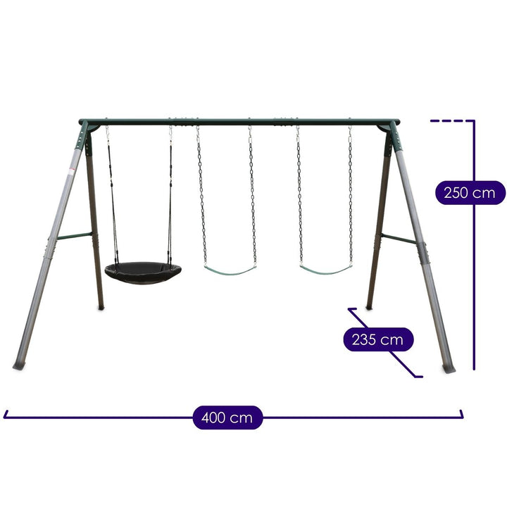 Commander Heavy-Duty Steel Swing Set Measurements