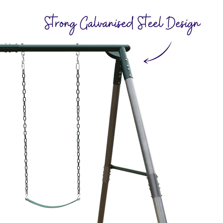 Commander Heavy-Duty Steel Swing Set With Galvanised Steel Design