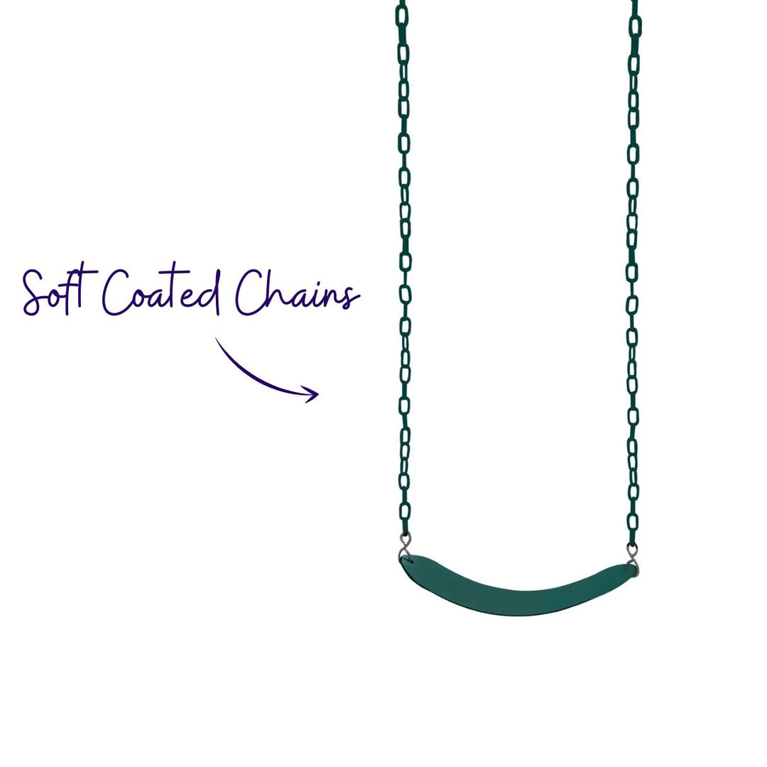 Commander Heavy-Duty Steel Swing Set With Green Coated Chains