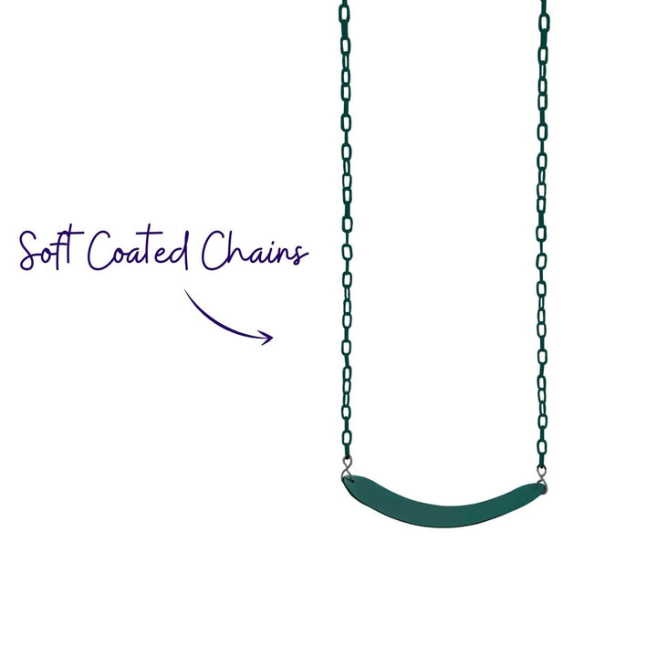 Commander Heavy-Duty Steel Swing Set With Green Coated Chains