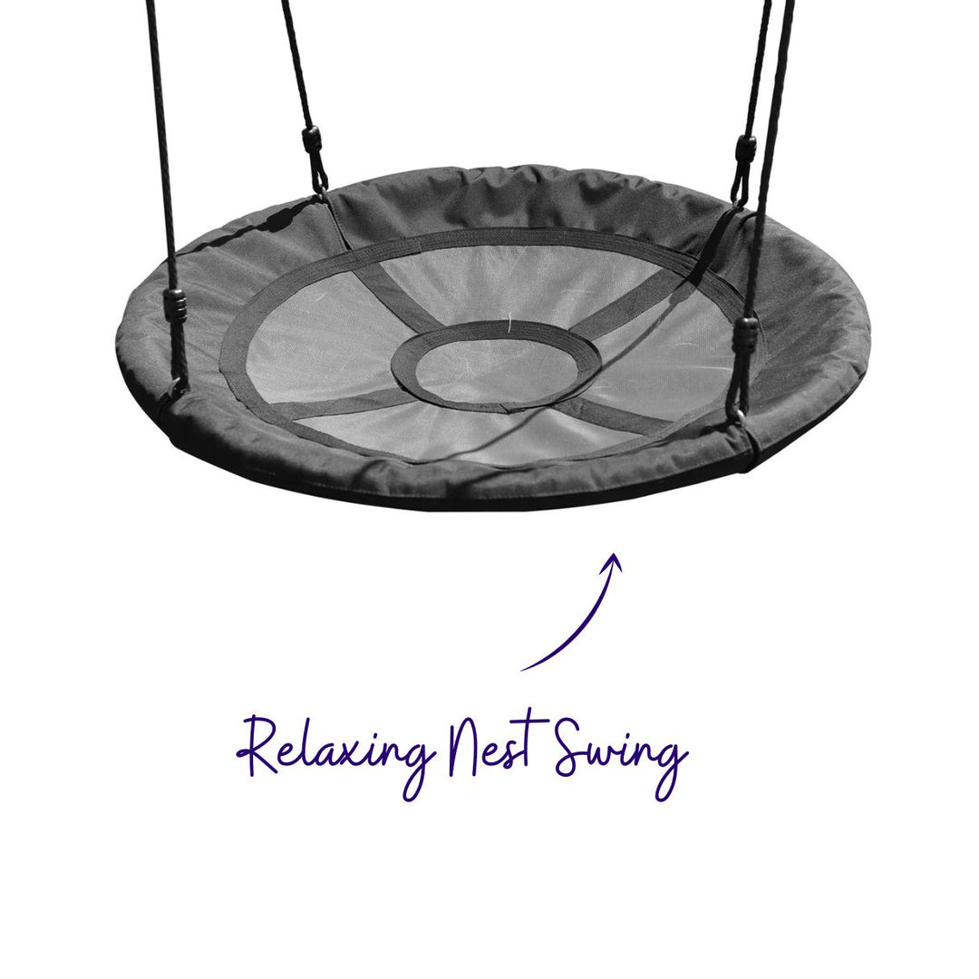 Commander Heavy-Duty Steel Swing Set With Nest Swing