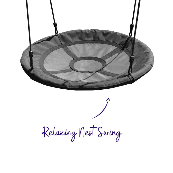 Commander Heavy-Duty Steel Swing Set With Nest Swing