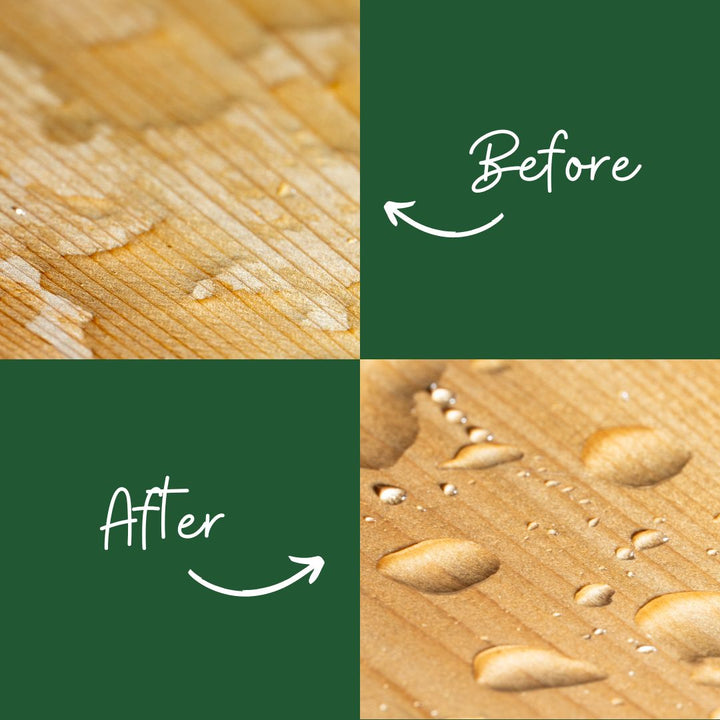 Forest And Frolic Waterproofing Wood Stain And Sealer Clear Gloss Before And After