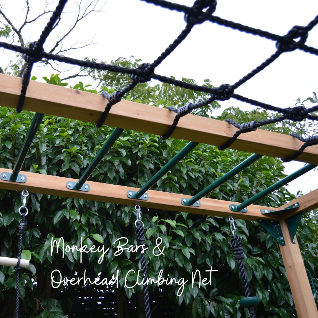 Free-Climber Jungle Gym And Play Centre With Monkey Bars And Overhead Net