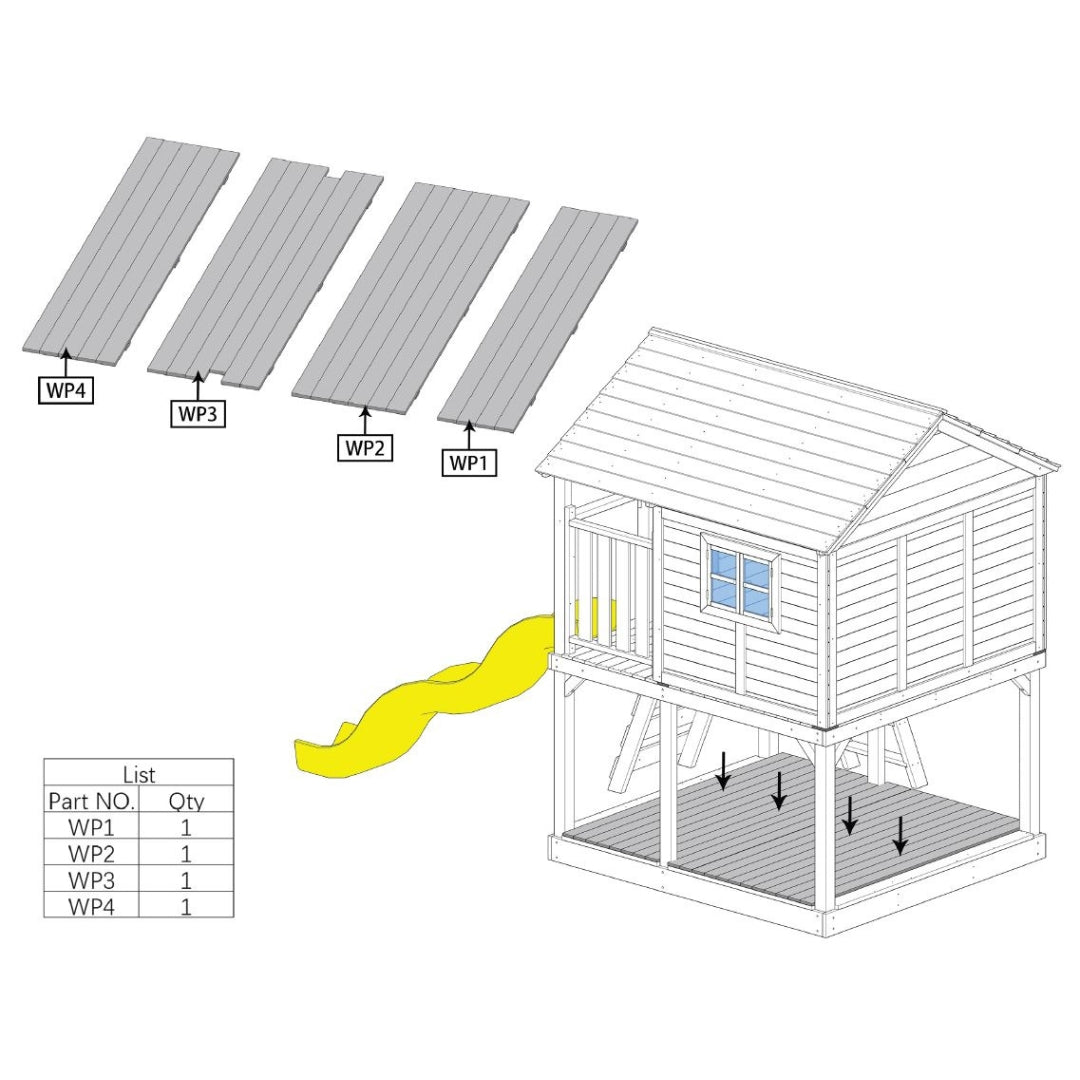 Ranger Playhouse Wooden Sandpit Cover Diagram With Installation Instructions