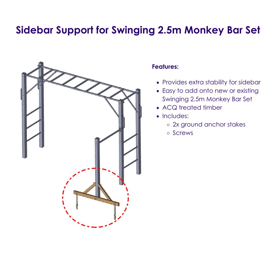 Sidebar Support For Swinging 2.5m Monkey Bar Set
