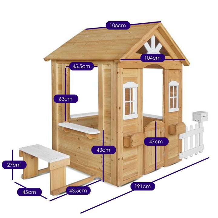 Clare's Cubby Playhouse Natural Measurements