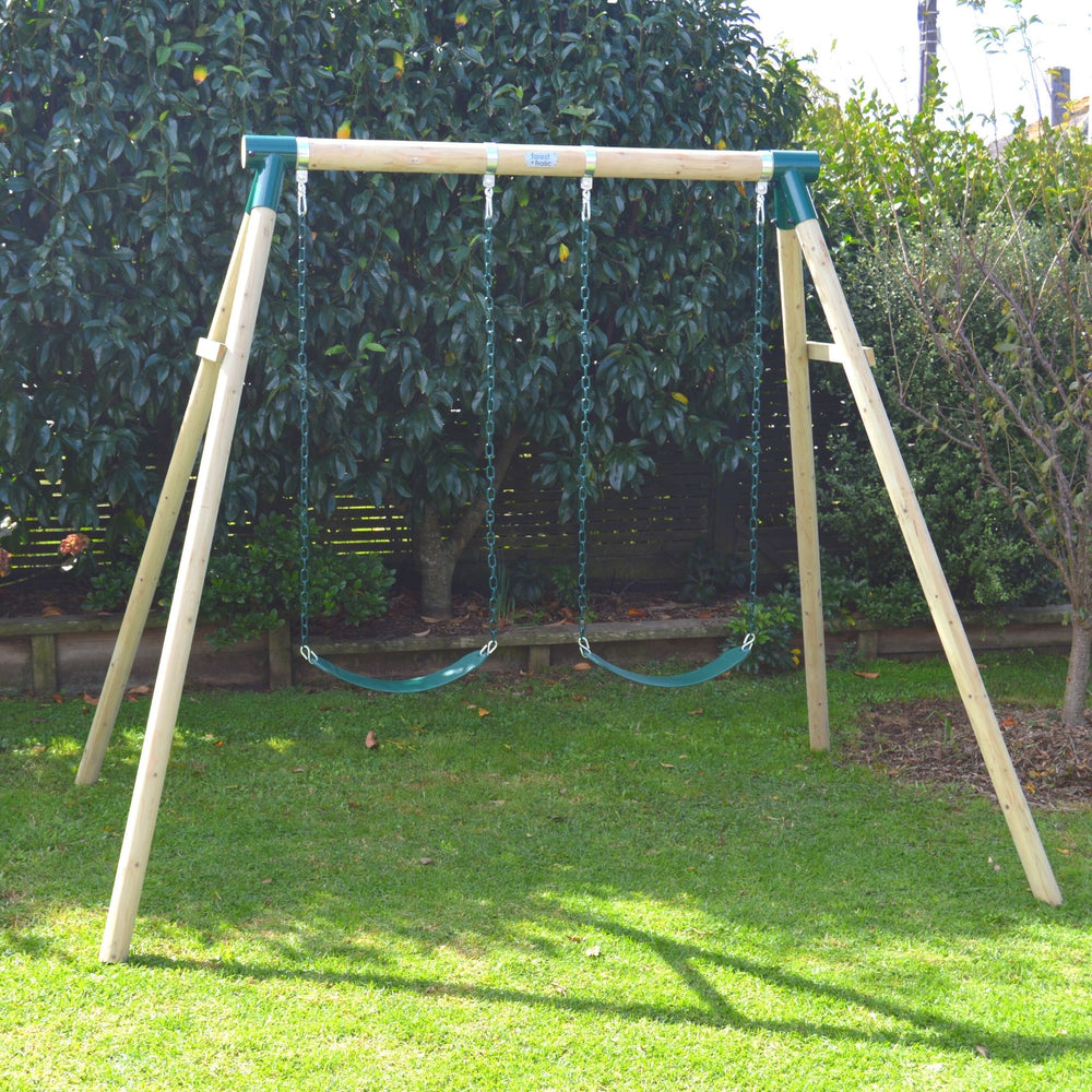 High Flyer 2-Station Timber Swing Set Diagonal