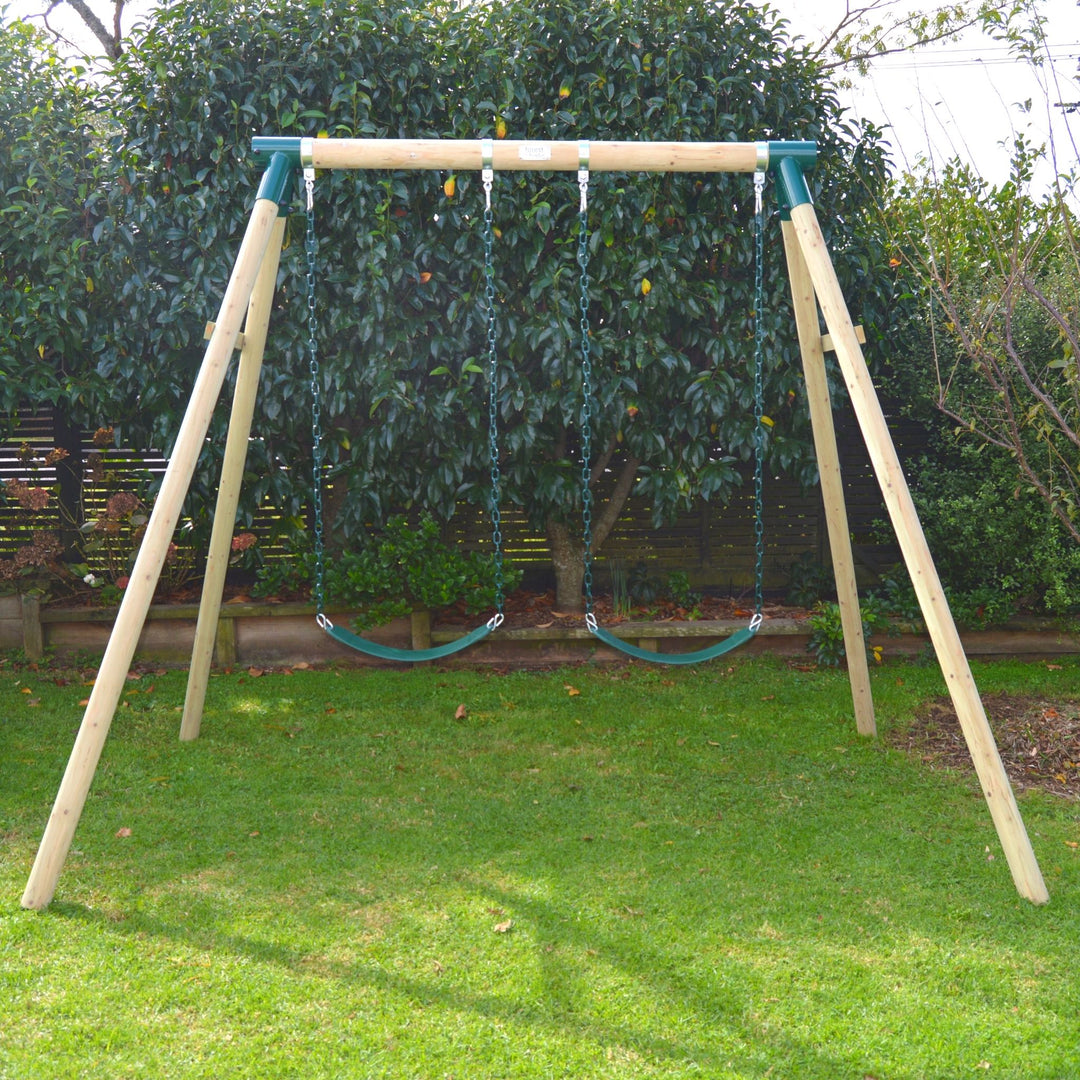 High Flyer 2-Station Timber Swing Set Front
