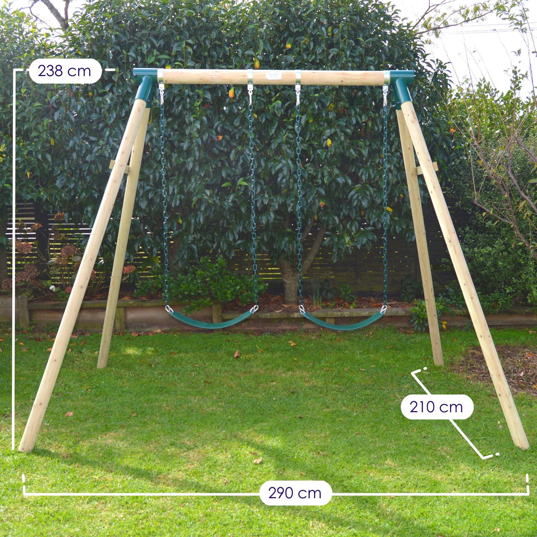 High Flyer 2-Station Timber Swing Set Measurements