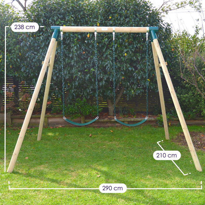 High Flyer 2-Station Timber Swing Set Measurements
