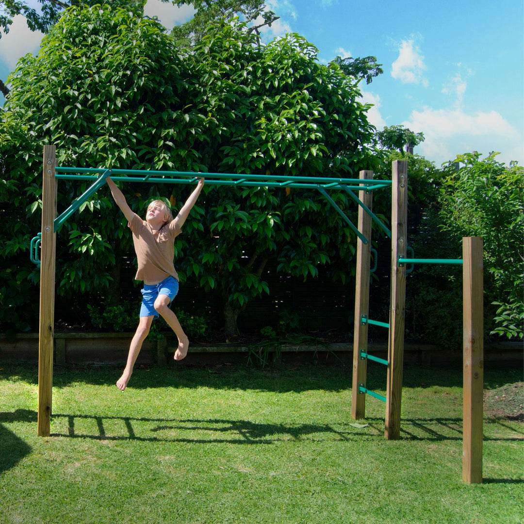 Swinging Monkey Bar Set 2.5m Boy Swinging