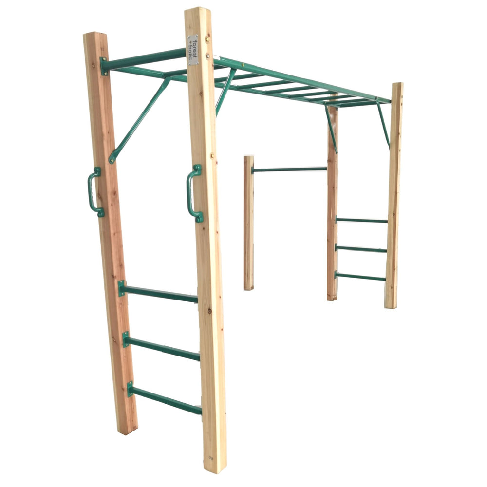 Swinging 2.5m Monkey Bar Set diagonal view